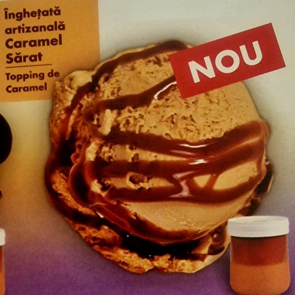 Inghetata artizanala cu Caramel sarat topping de caramel