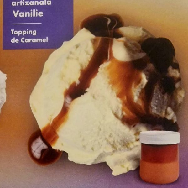 Inghetata artizanala Vanilie cu topping de caramel